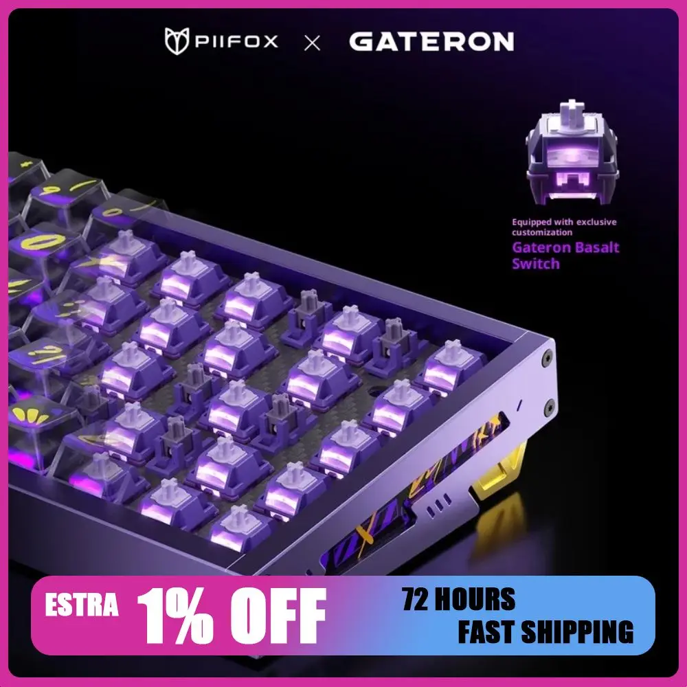 

PIIFOX DEFENDER68 Black Tortoise Version 8K RT0.001 Magnetic Switch Gaming Keyboard Hifi Sound Gasket Hot Swap Aluminum alloy PC