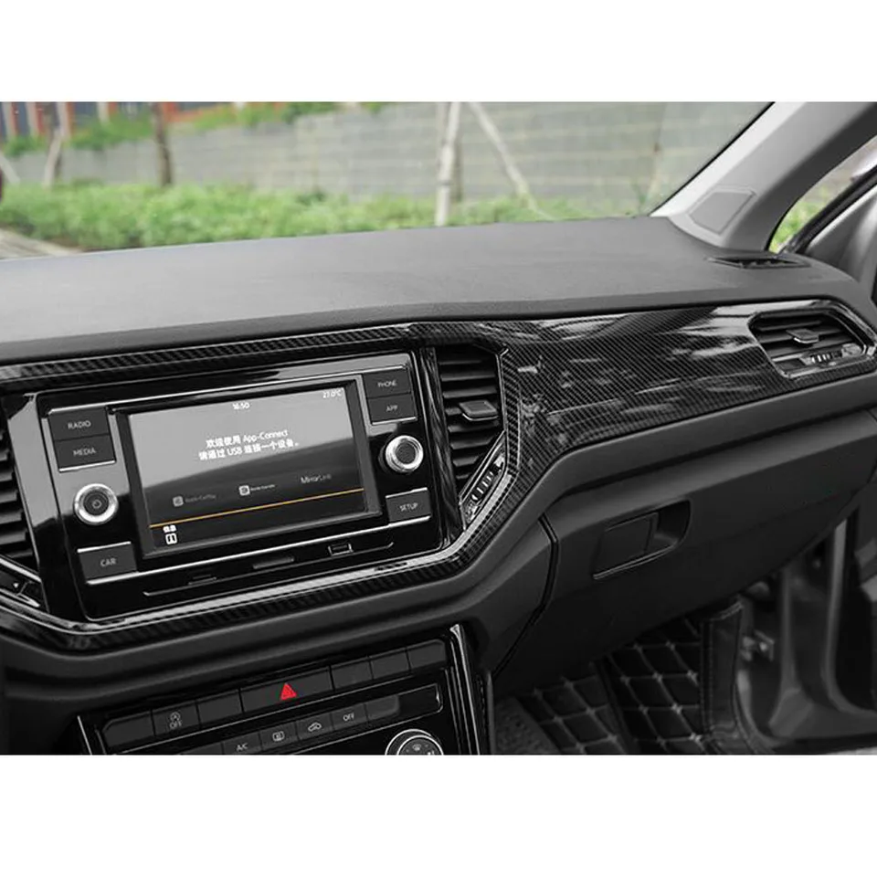 Voiture Becquets Avant pour VW T-ROC TROC 2018 2019 2020, Aileron de Lèvre de Pare-Chocs Avant, Spoiler Séparateur Diffuseur Kit, Voiture Accessoires,Glossyblack