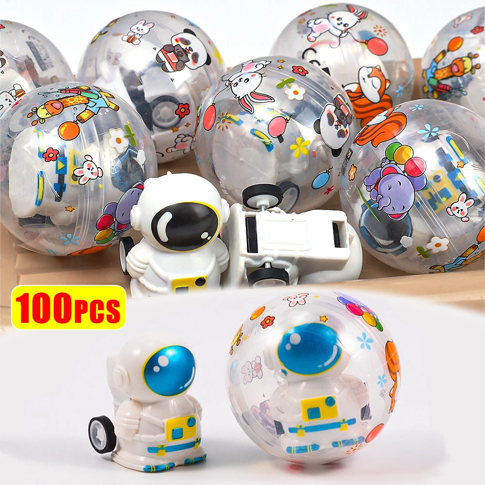 

1-100pcs 50mm Return Astronaut Twist Egg Ball Toy Astronaut Return Car Twist Egg Machine Ball Children's Interactive Toys