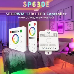 SP630E 5V 12V 24V Controller luce di striscia LED per SPI 5050 2835 Bianco CCT RGB RGBCCT PWM Pixel Lampada Bluetooth RF Telecomando