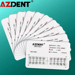 20Pcs/Pack AZDENT Standard Type Dental Orthodontics Metal Brackets Braces Roth/MBT/Edgewise Slot.022/018 Hooks 3/345