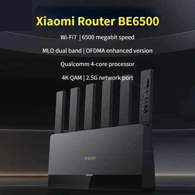 Top Router BE6500 Wi-Fi 7 4-Core 2.5G Ethernet Port lOT Intelligent Linkage Mesh Networking MLO Dual Bands Mijia APP Control