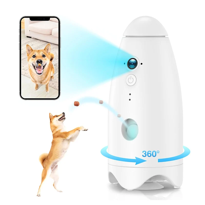 

Automatic Smart Dog Camera Treat Dispenser with Eco-Friendly Design 0.5L Capacity Interactive Toy