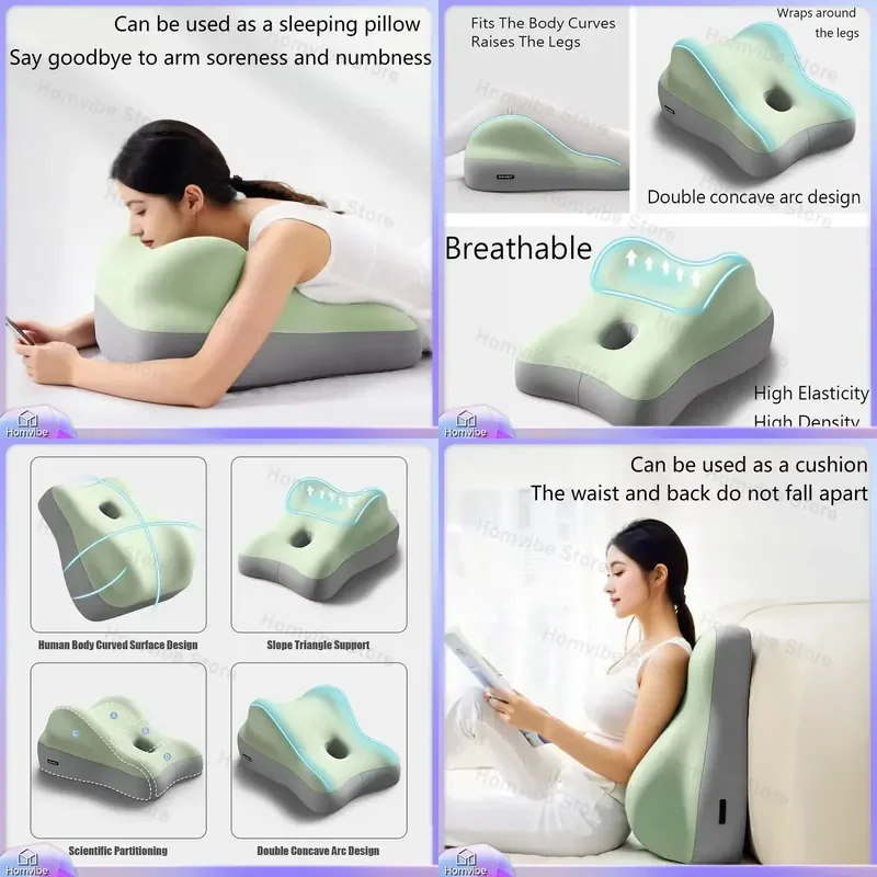 for Wedge Pillow for Bed Post Surgery Back Support Leg Elevation Acid Reflux GERD Neck Pain Snoring Cooling Memory Foam