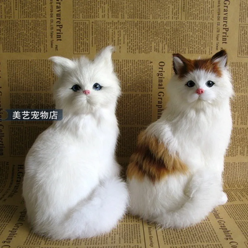 

Simulation Cat Plush Toys Soft Stuffed Kitten Model Fake Cats Realist Animals for Kids Girls Birthday Valentine's Day Gift