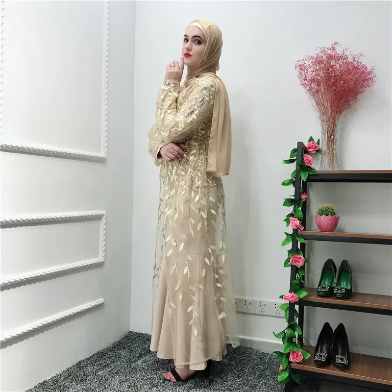 Ramadan Open Abaya Dubai Turkey Islam Mesh Kimono Cardigan Muslim Hijab Dress Kaftan Abayas For Women Caftan Pakistan Loose Robe