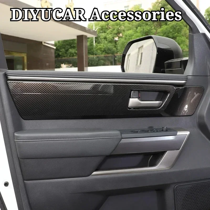 Para Toyota Tundra y Toyota Sequoia 2022-2026, Cubierta de Marco de Panel de Manija Interior de Coche de Fibra de Carbono ABS, Accesorios Interiores