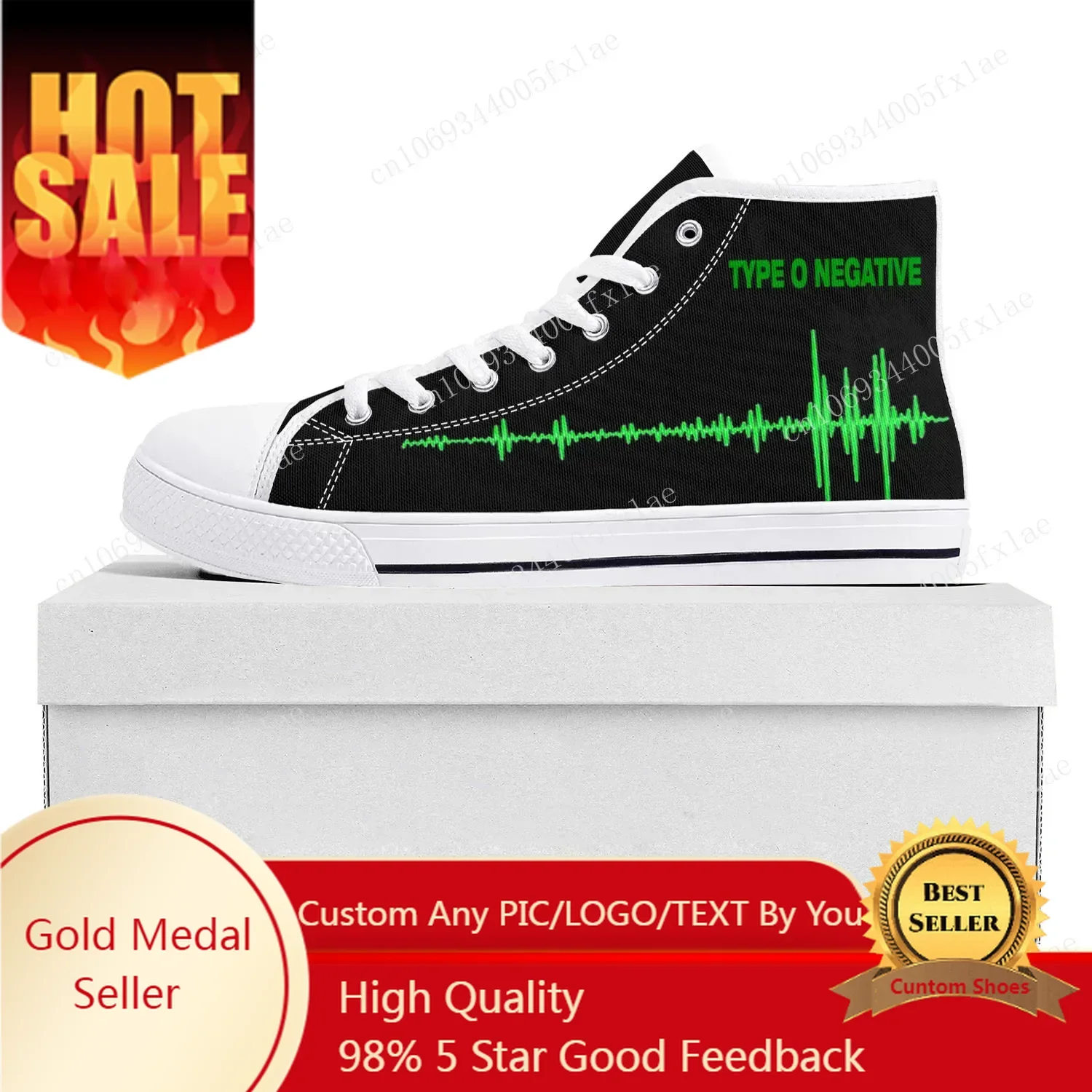 

Type O Negative Metal Rock Band High Top High Quality Sneakers Mens Womens Teenager Canvas Sneaker Couple Shoe Custom Shoe White