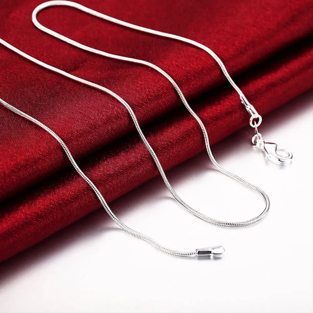 

25 pcs Silver Plated Snake Chain Necklace Men Women Durable Copper Buckle Hook Flat Link Elegant Multilayer Fashionable Costume