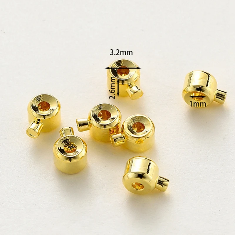 

80Pcs Crimp Beads For Jewelry Making, Gold Silver Spacer Beads Metal Bead Stopper Crimp Charms For Bracelet Necklace