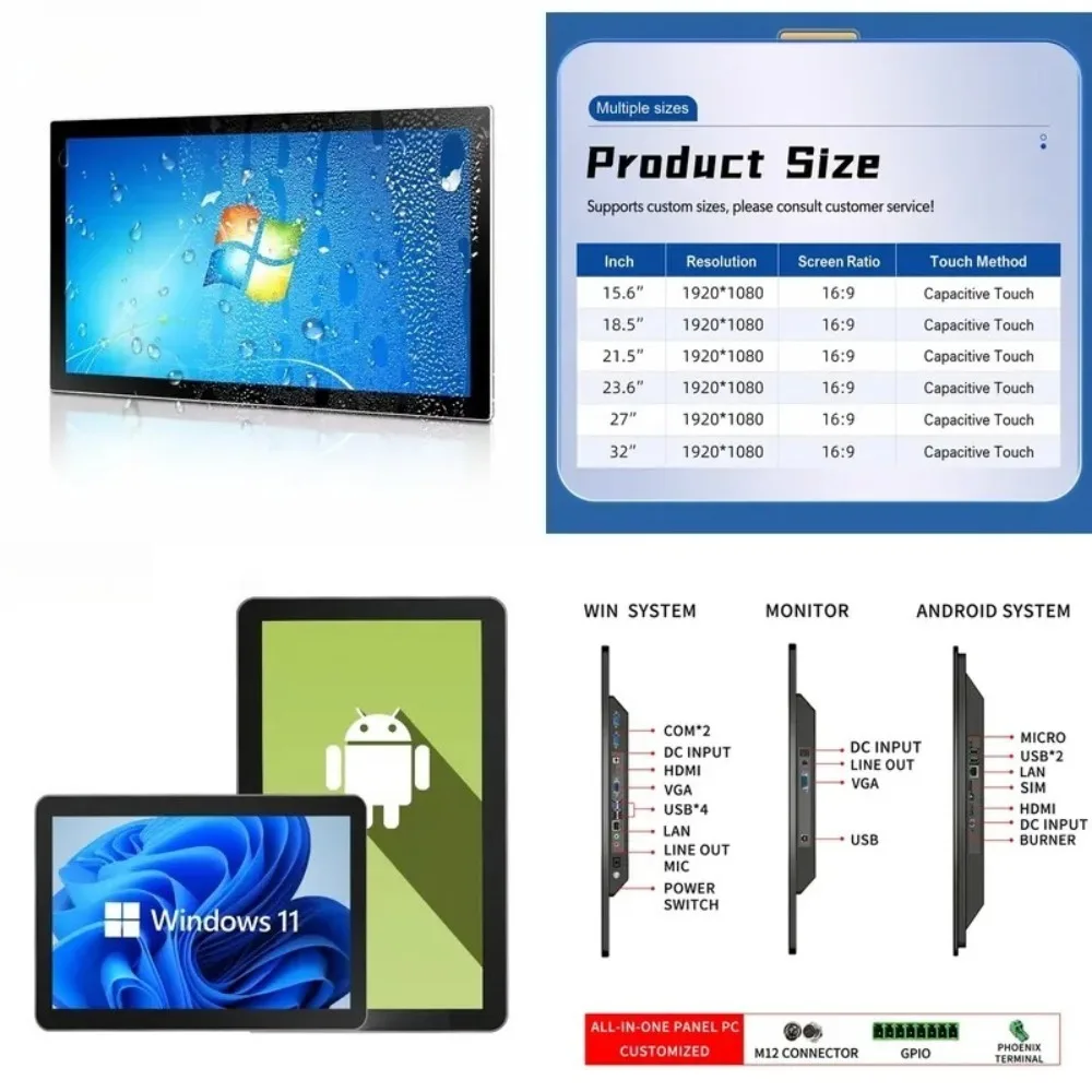 Smart Creation All-in-One Touch Screen Computer, Commercial, Black 1920x1080 Waterproof 16 Gb RAM 512 Gb Core I5