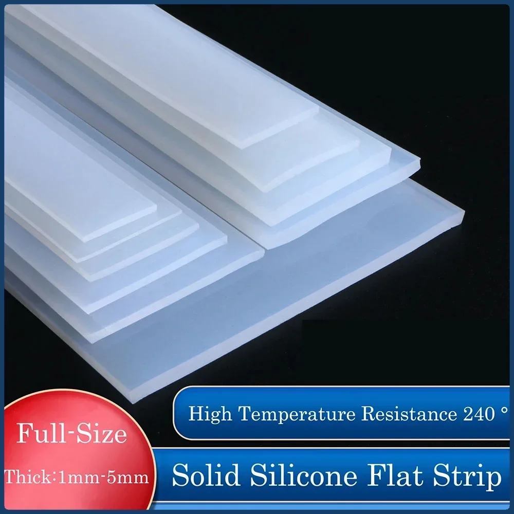 

Thickness 1mm-5mm Width 10mm-60mm Solid Silicone Rubber Sealing Strip Square Weatherstrip Anti Oil High Temperature Seal Gasket