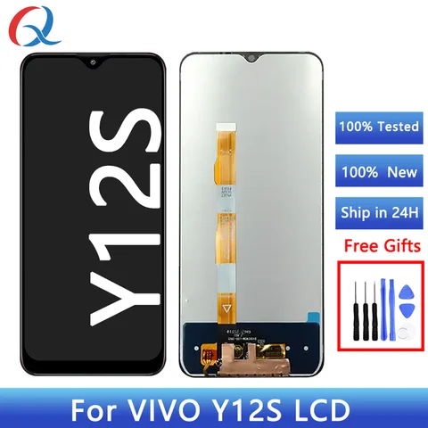Vivo Y12s 스크린 교체 디지타이저 어셈블리 휴대폰 LCD, Y12s 2021 y15s 디스플레이