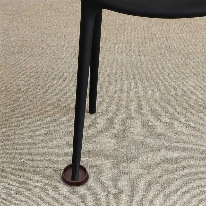 12 Pcs Square Carpet Fixed Casters Round Rug Rubber Feet Furniture Plastic Compact Chair Wheel Stopper