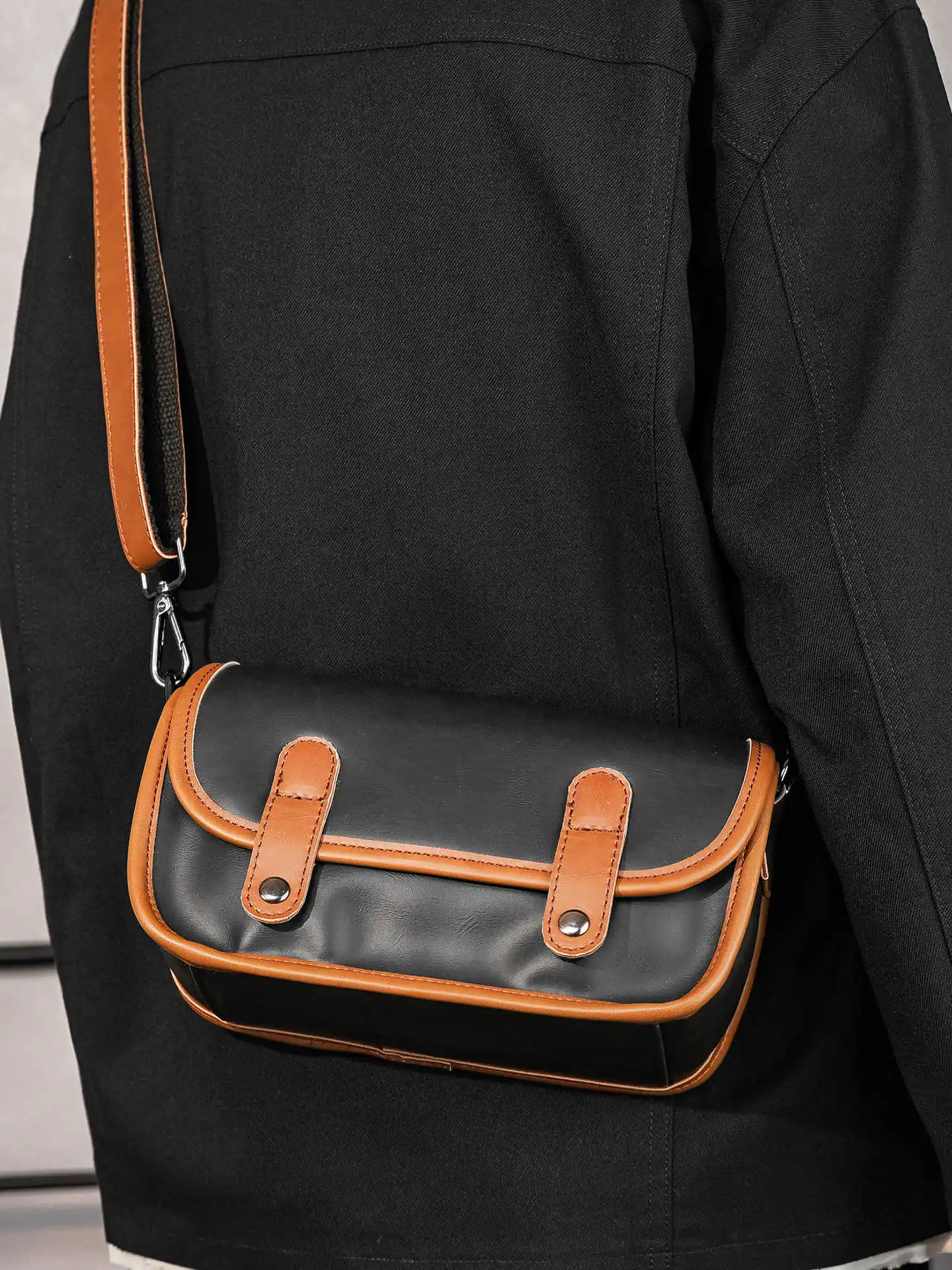 

Мужская сумка почтальона из искусственной кожи в стиле ретро, повседневная мужская сумка, модная уличная сумка для фотоаппарата, модная сумка через плечо, сумка с держателем для телефона