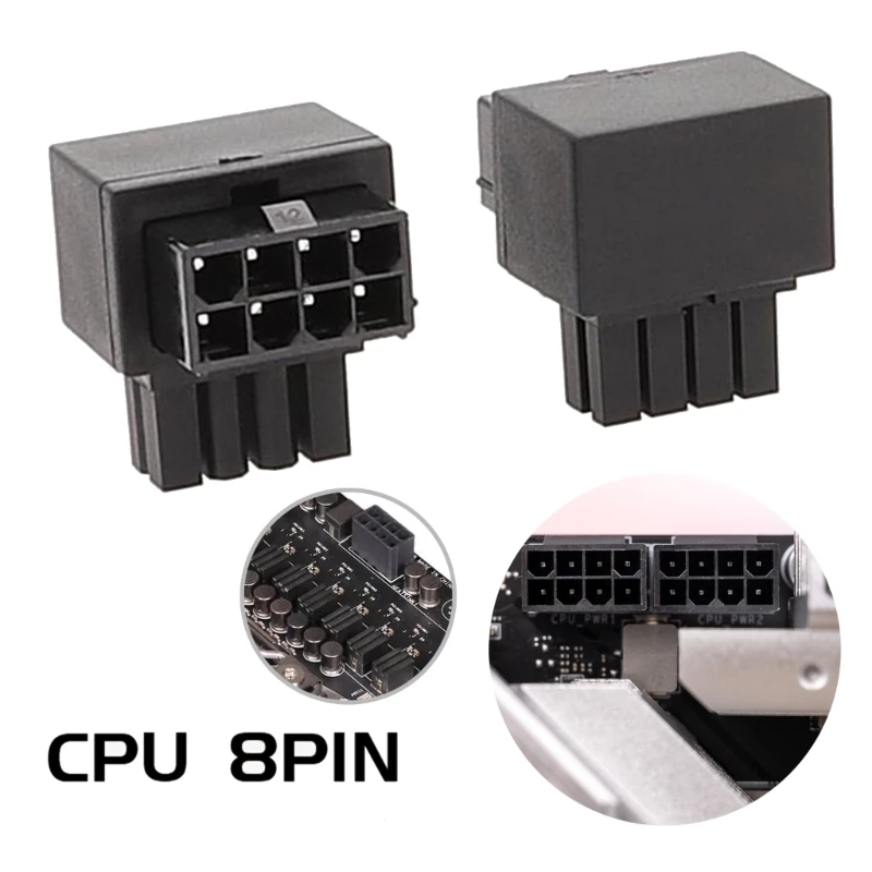 CPU 8Pin Female to Male Power Connector Adapter GPU PCIe 8Pin 90 Degree Connector for Desktop Graphics Card