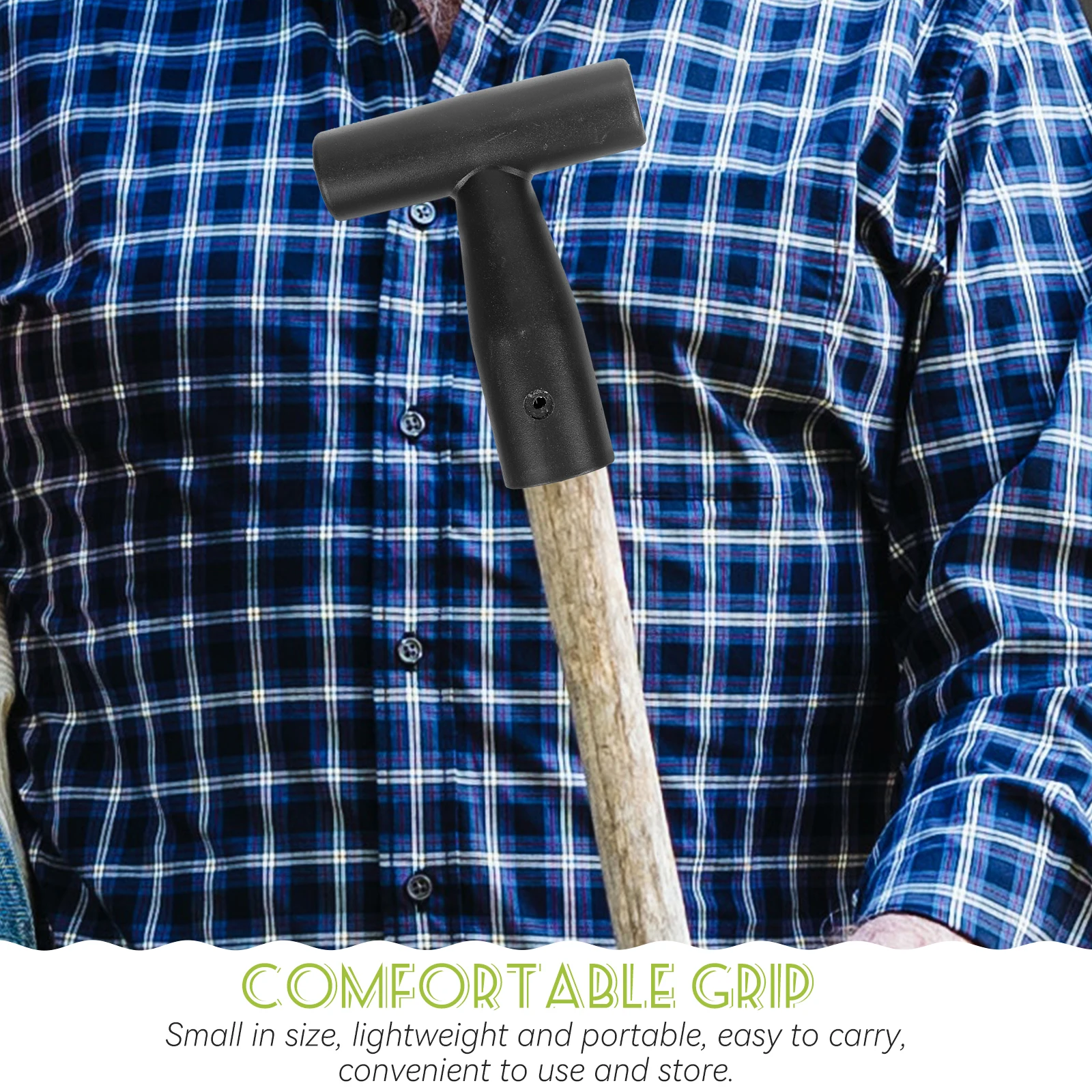 

2 pcs T Shape Shovel Handle Replacement Garden Spade Handle Grip Durable Lightweight Portable Gardening Tool T-Handle For Shovel