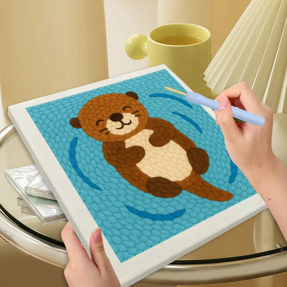 

Наборы перфораторов с рамкой для начинающих, взрослых, вышивка, игла, стартер, инструменты для рукоделия с животными, тема, сделай сам, настенный художественный подарок