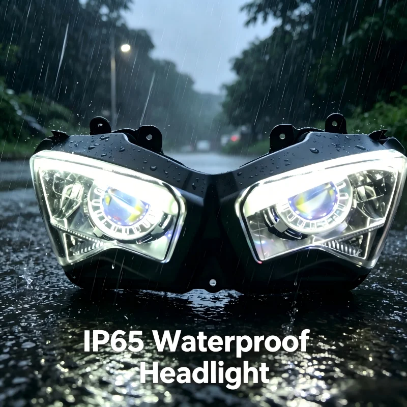 IP65 Waterproof Ninja 400 Specific, LED Lens Devil Eye Headlight Assembly 2018-2023 Fit for