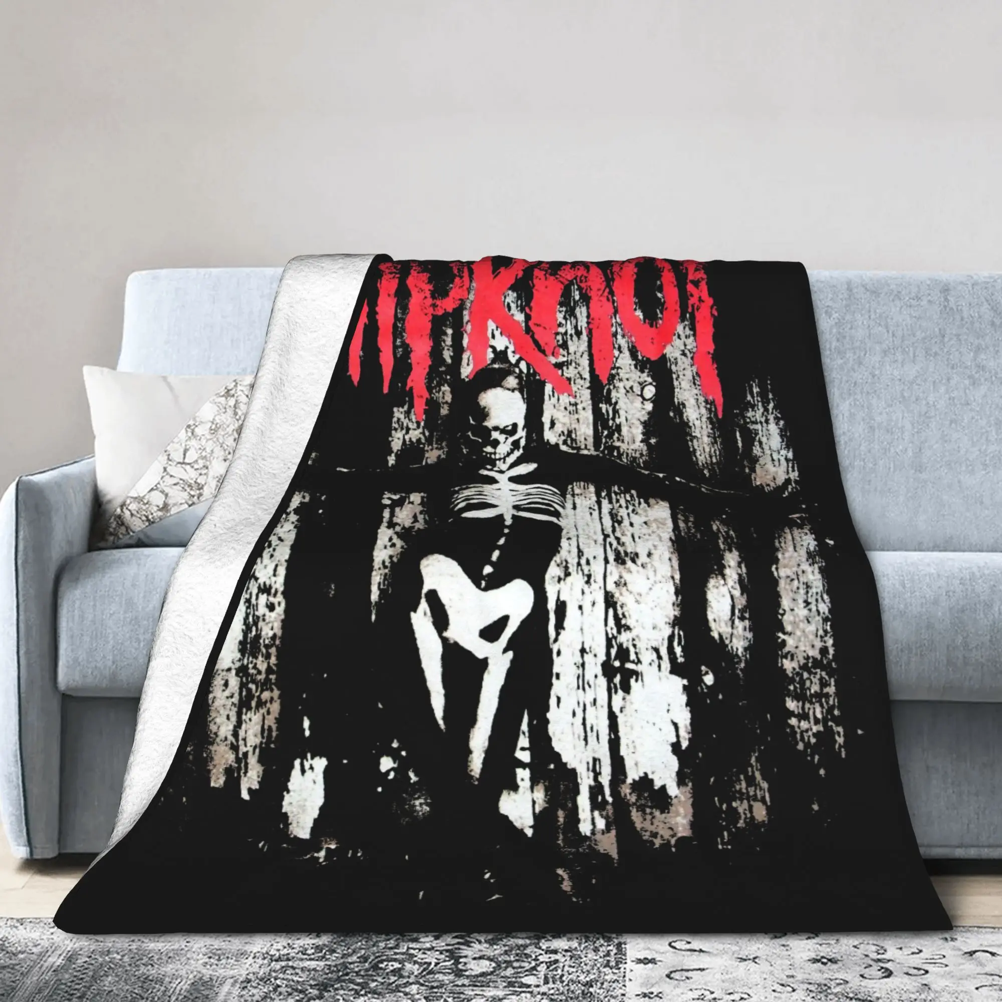 S-Slipknoted Flannel Blankets Heavy Mental Band  Customized Throw Blanket for Bed Sofa Couch 125*100cm Quilt