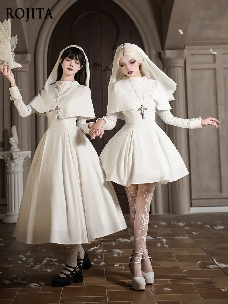 

Nun-style Three-dimensional Cut White Long and Short Large Pendulum Op Twin Lolita Black Lolita Dress Women 2026 New