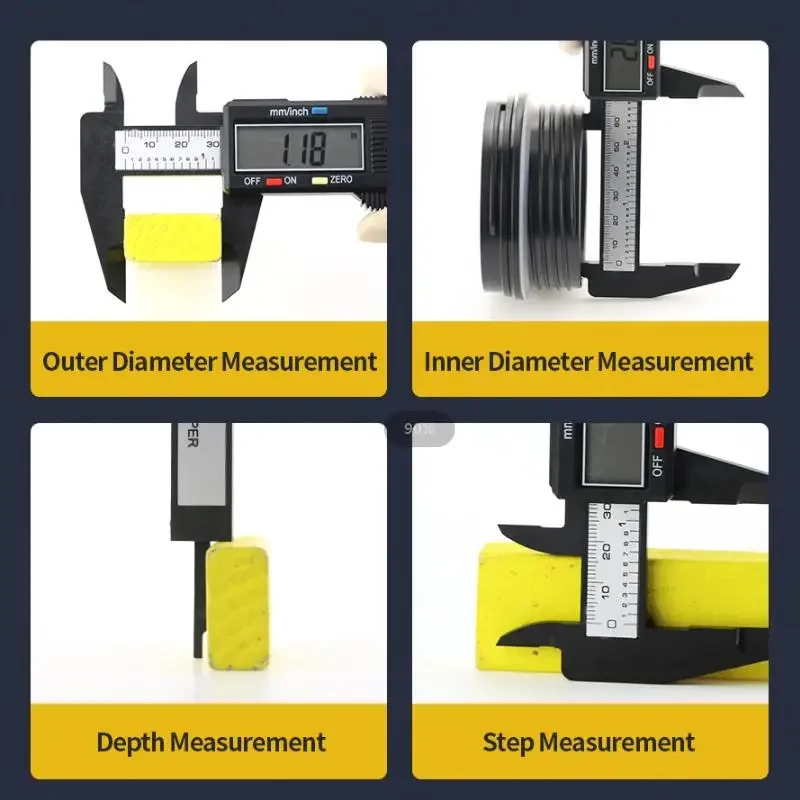 Electronic Caliper Digital Pachometer Plastic Big Screen Thickness Gauge Woodworking Tool Measuring Instruments Vernier Caliper