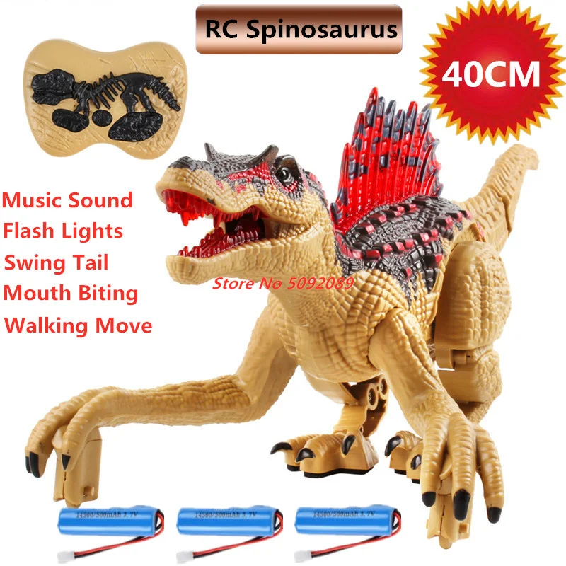 40cm 2.4G RC spinozaur Raptor Velociraptor Roar lampa turystyczna muzyka symulować dźwięk pilot zwierząt Robot chłopiec dziecko prezent