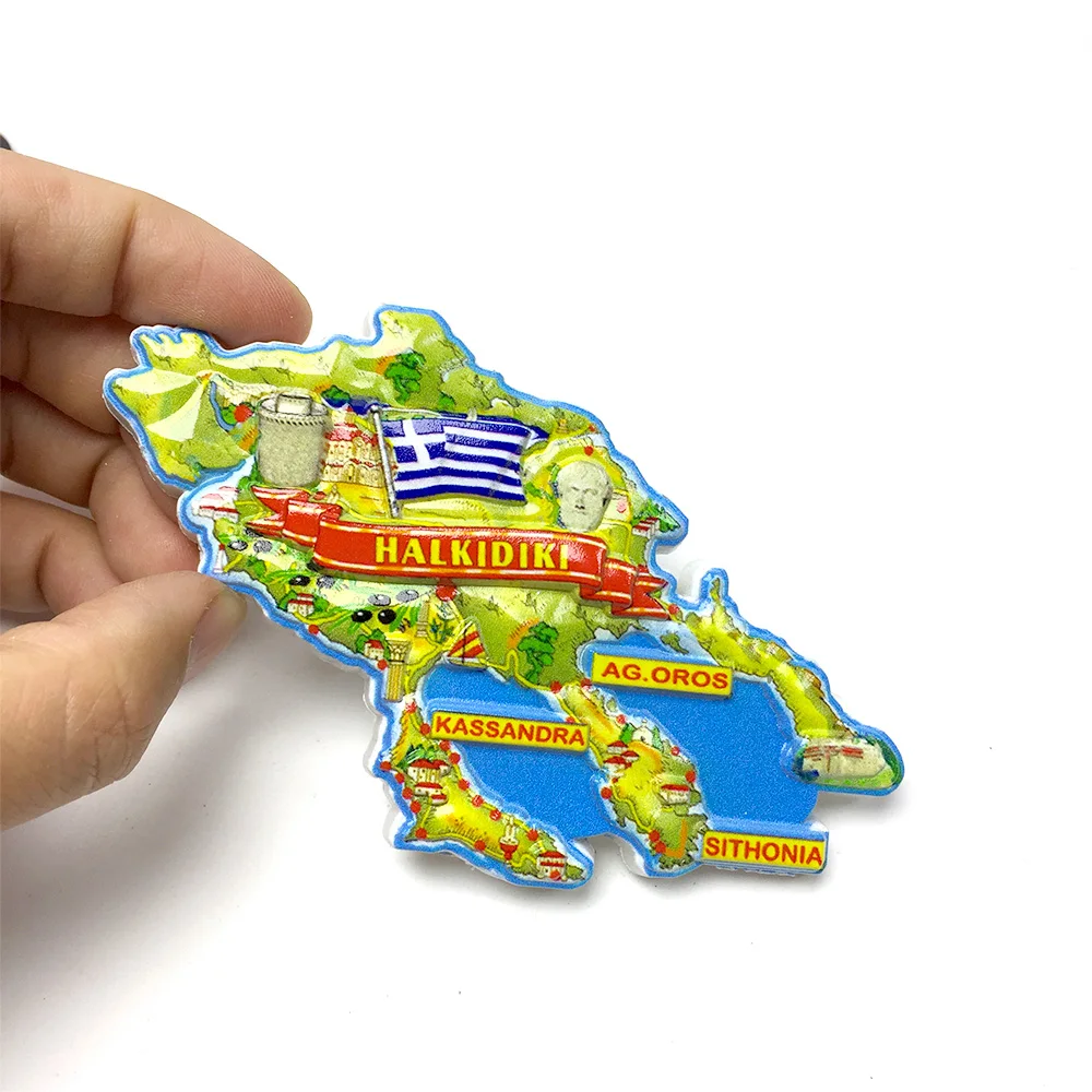 

‌Greek Halkidiki Resin Fridge Magnet, Travel Souvenir, Home Decor, Magnetic Sticker‌