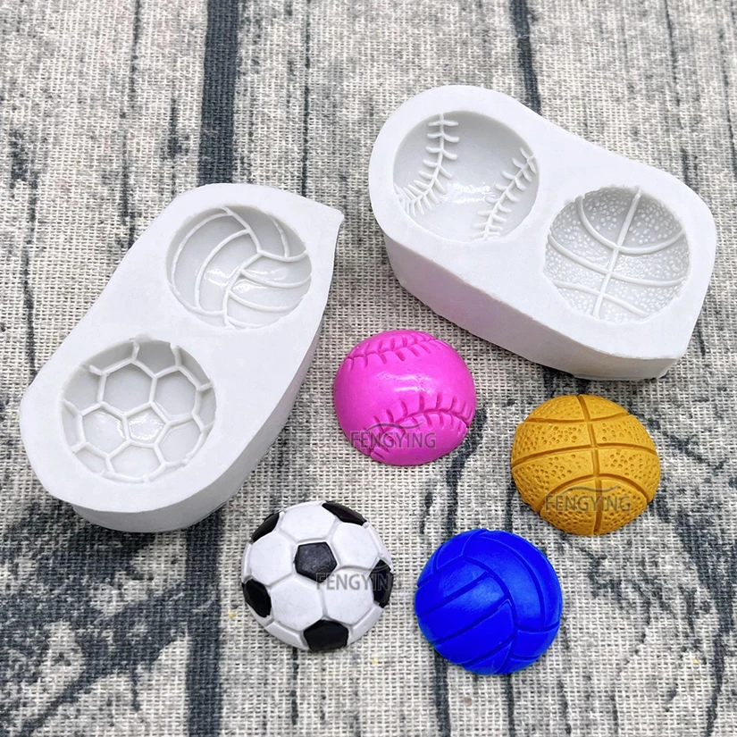 Basketball Baseball Volleyball Football Silicone Mold Sugarcraft Cupcake Baking Mold Fondant Cake Decorating Tools