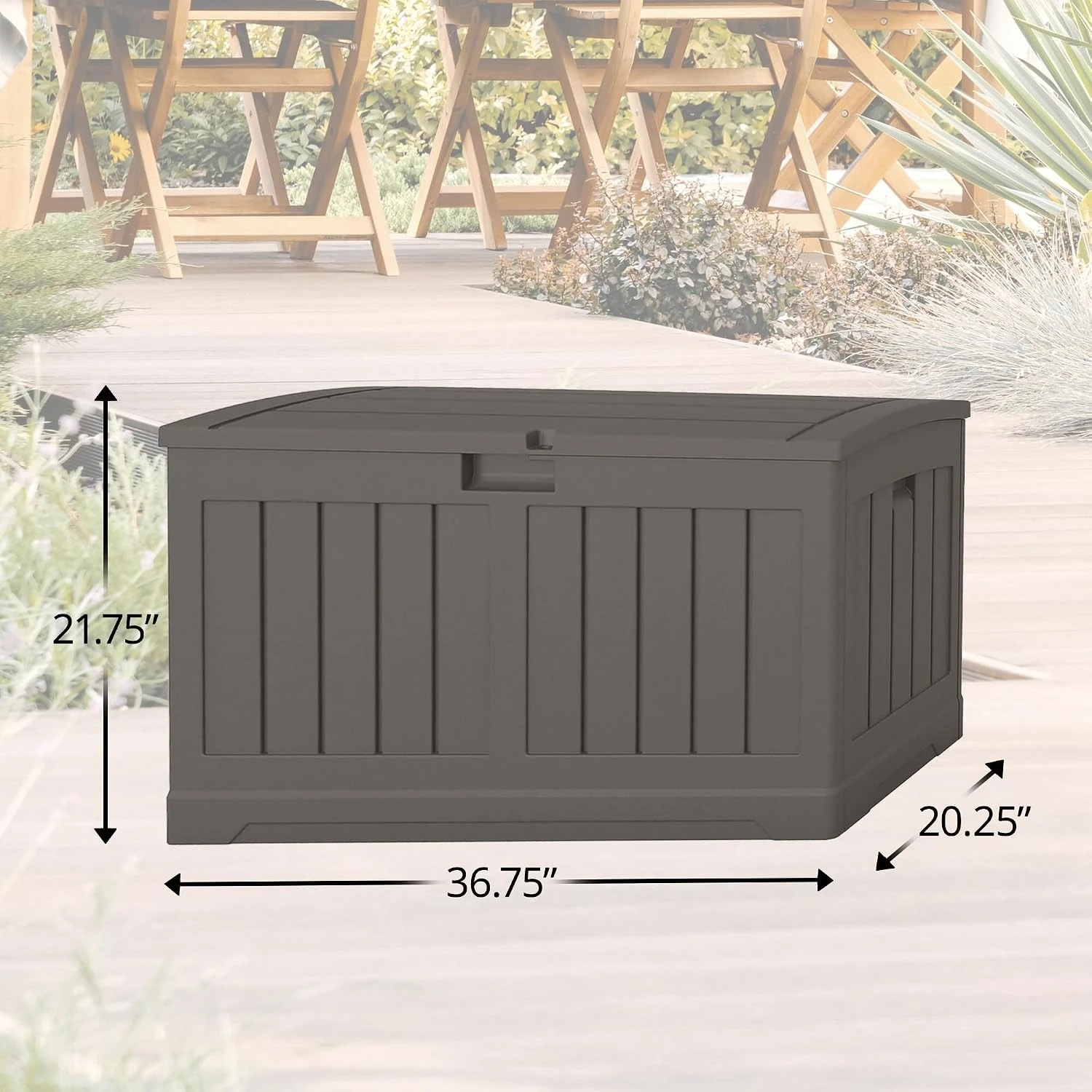 50 Gallon Small Deck Storage Box With Lockable Lid For Patio Cushion Pool Supplies Gardening Tools Backyard Front Porch Organization, Gray