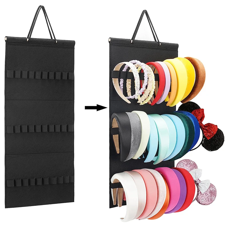 Hanging Wall Felt Headband Holder For Women Girls Hair Bow Organizer Hairpins Hair Accessories Storage Display Stand