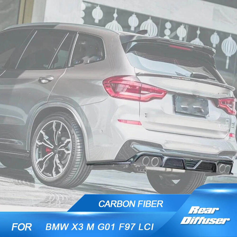

Carbon Fiber Car Rear Bumper Diffuser Spoiler for BMW X3M F97 LCI 2019-2021 Rear Bumper Lip Splitters