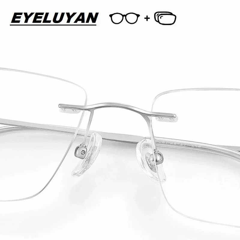 

Очки Ollymurs из титана для коррекции дальнозоркости, титановые оптические очки по рецепту, безободковая оправа для очков по рецепту