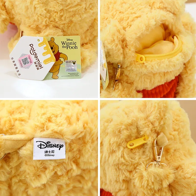 Genuine Disney Winnie The Pooh Plush Backpacks Toys Cute Anime Cartoon Stuffed Plushie Bear Animal Gift for Kids Birthday Gifts