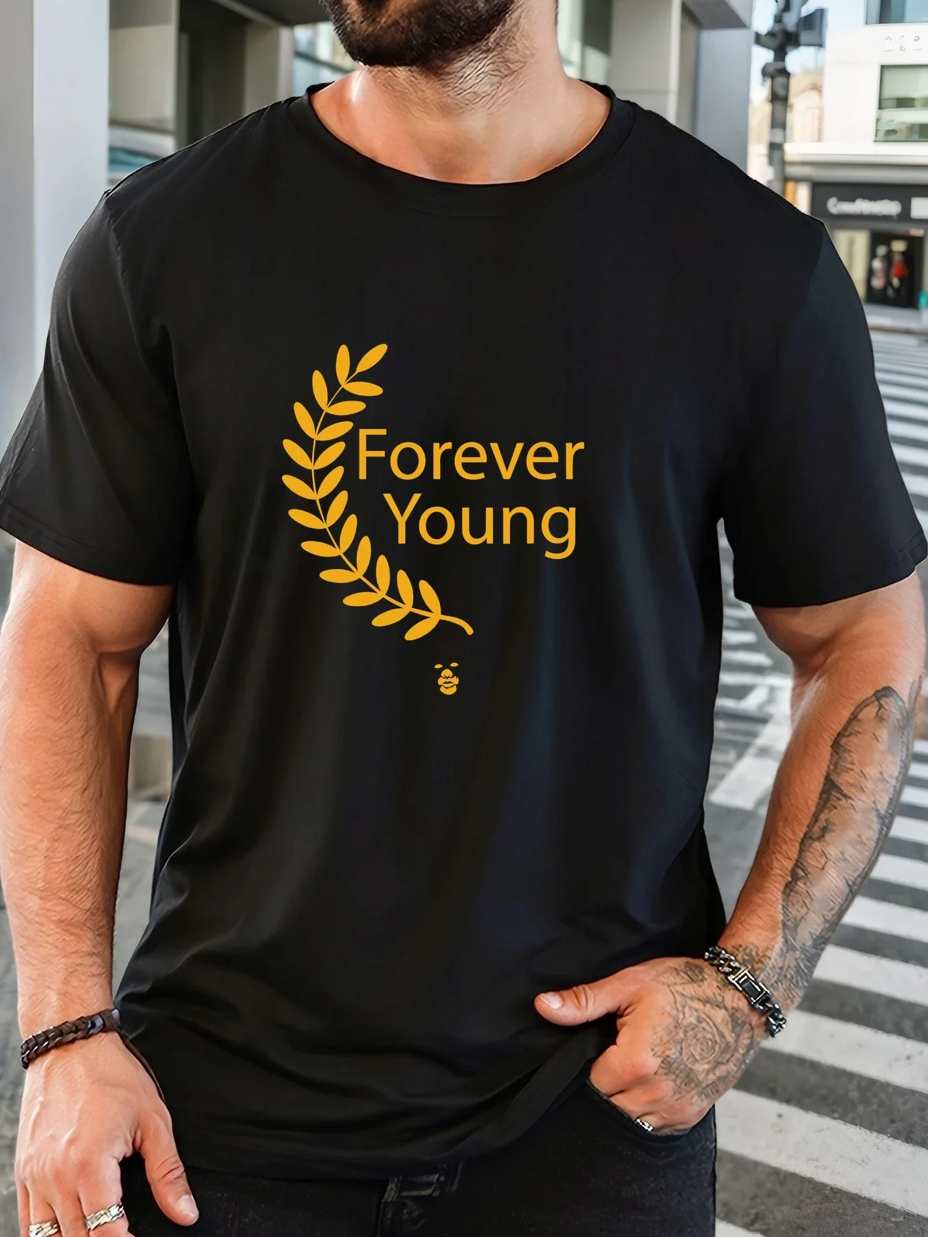 Pop Men's T-Shirt 100% Cotton Summer Casual Soft Creative Letter Print Round Neck Breathable Short Sleeve T-Shirts 2025 New Tees