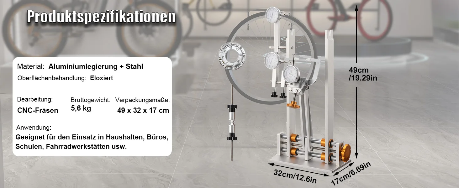 Fahrrad-Laufradsatz-Ausrichtetisch: Reparatur- und Ausrichtewerkzeug-Set für Fahrräder – Detail 2
