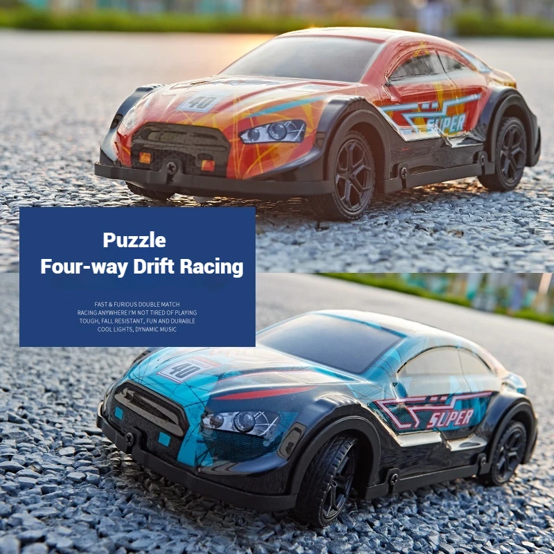 New Colorful Lights Rc Wireless Remote Control Sports Car Four-Way Race Car Dynamic Music Children'S Toy Car Boys Gift Giving