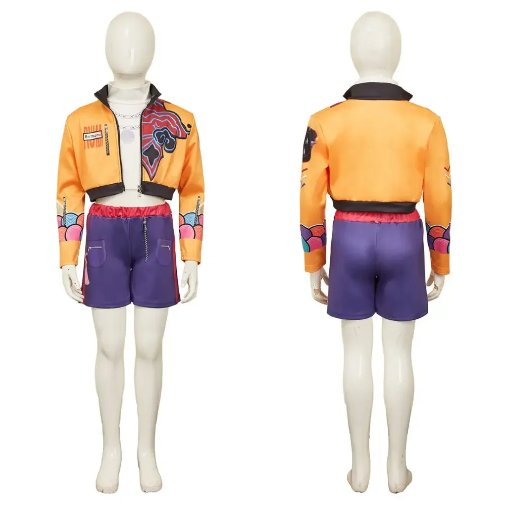 Kinder Rumi Zoey Mira Kpop Dämonenjäger Cosplay Kostüm Verkleidung für Kinder Mädchen Kleidung Rollenspiel Outfit Halloween Karneval Anzug