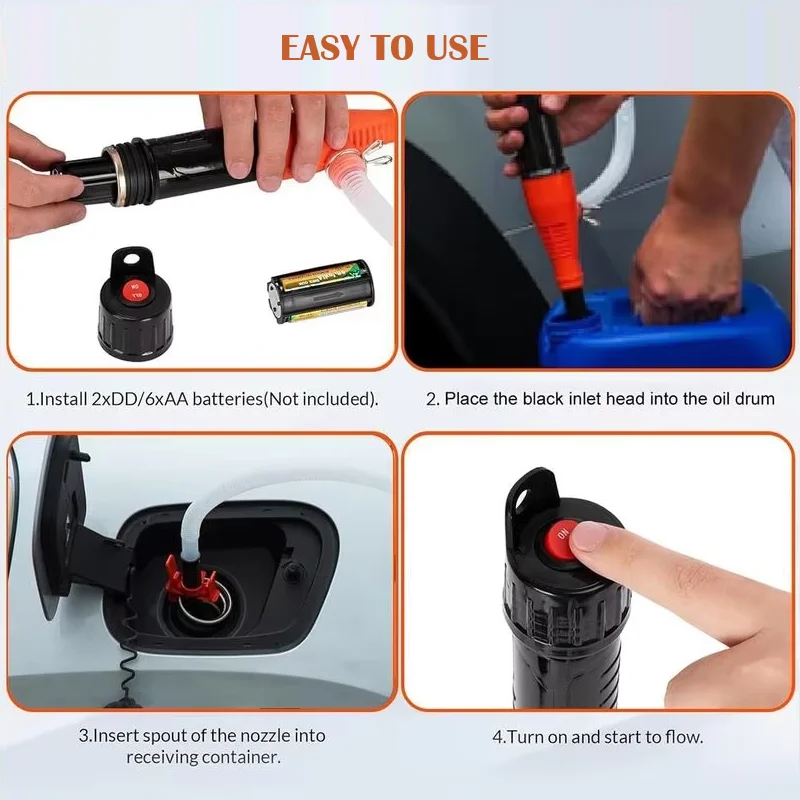Electric Oil Pump, Handheld Siphon Liquid Transfer Pump, 2.4 Gallons Per Min, Portable Car Petrol Fuel Suction Water Gas Tools view 6