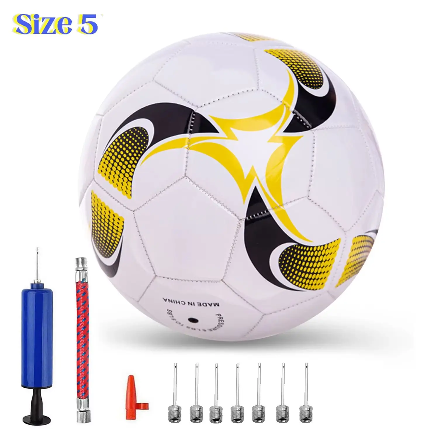 

Official Football Size 5 PU soft Explosion proof Soccer Ball Playground Football With air pump Outdoor Match Football Training