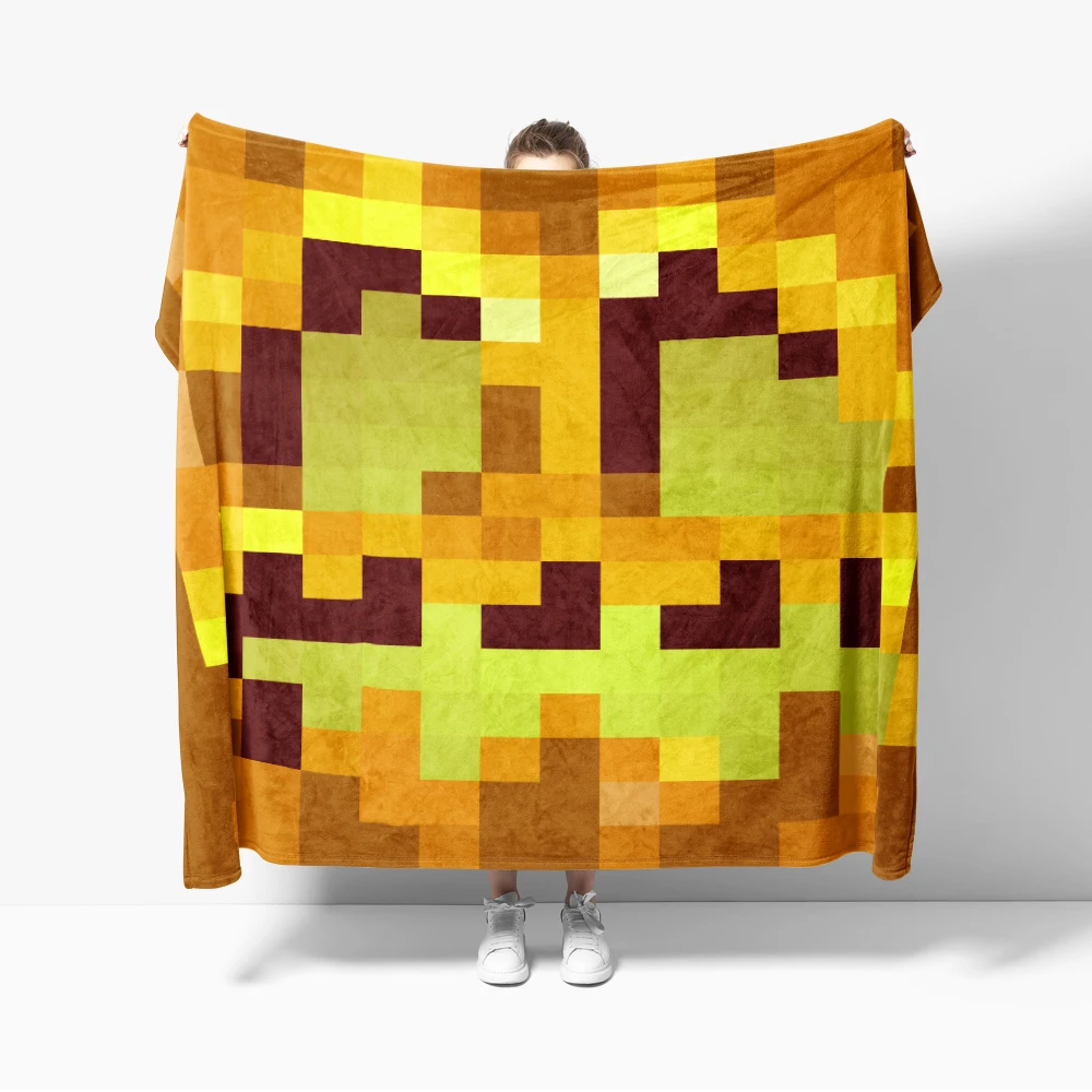 Хэллоуин светящаяся тыквенная голова фланелевое одеяло Декор пиксельный блок креативные одеяла уютные мягкие легкие для дивана