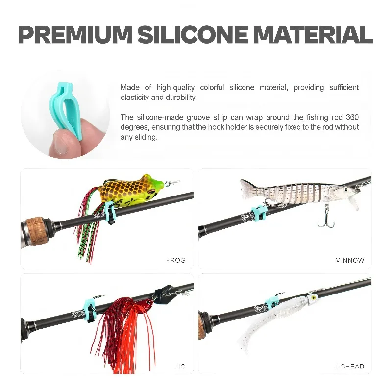 Silicone Lure Hanger Hook​ – Universal Rod Hanger for Micro Fishing, Bait Holder for Up to 12 Rods, Value Combo Choice