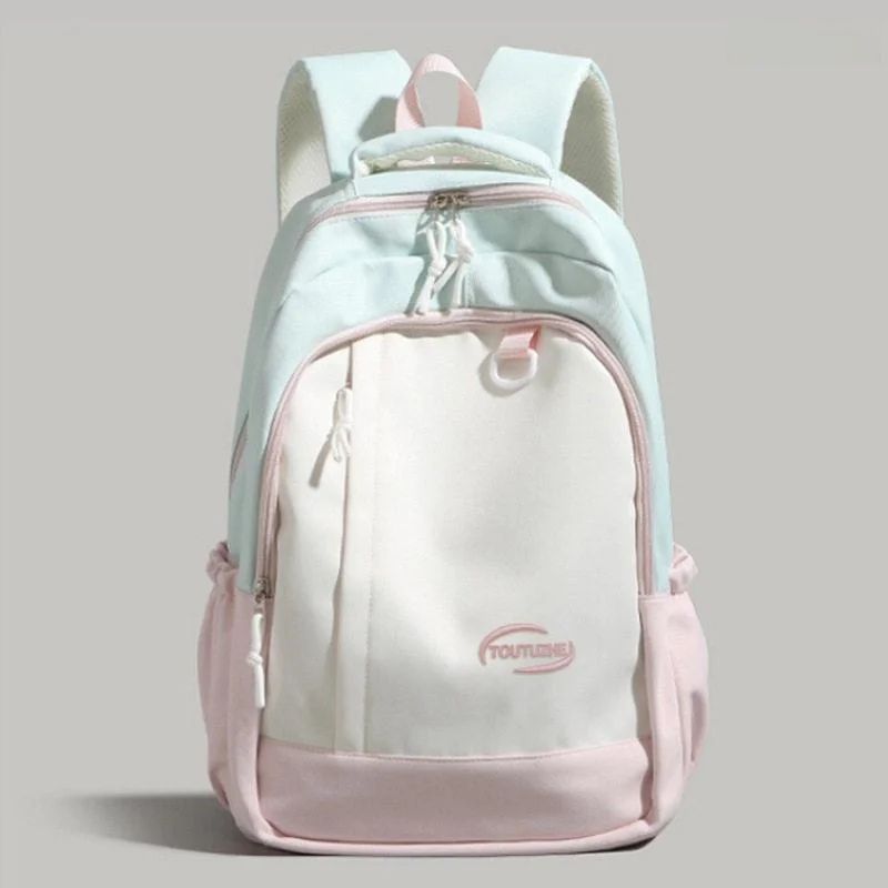 

Large Capacity Contrast Color Simple Design Dual Shoulder Backpack for Girls High School Students 2026 New Style And At...