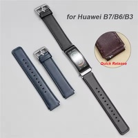 16mm Genuine Leather Strap for Huawei Band B7/B6/B3 Smart Watchband Men Women Sport Quick Release Watch Bracelet for HUAWEI
