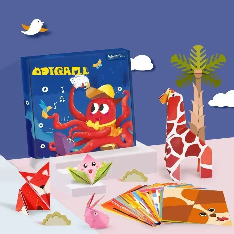 

3D Cartoon Animal Origami diy craft Paper for Kids,, Montessori Game, Art Learning, Educational Toys for Children, 108 Page