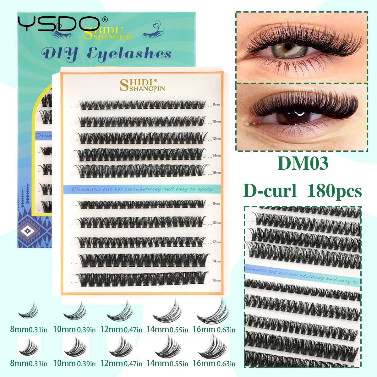 YSDO DIY Einzelwimpern D-Curl Natürliche Wimpernverlängerung Volumen Weiche 3D Nerz Falsche Wimpern Wimpernbüschel Make-up Faux Cils – Detail 12