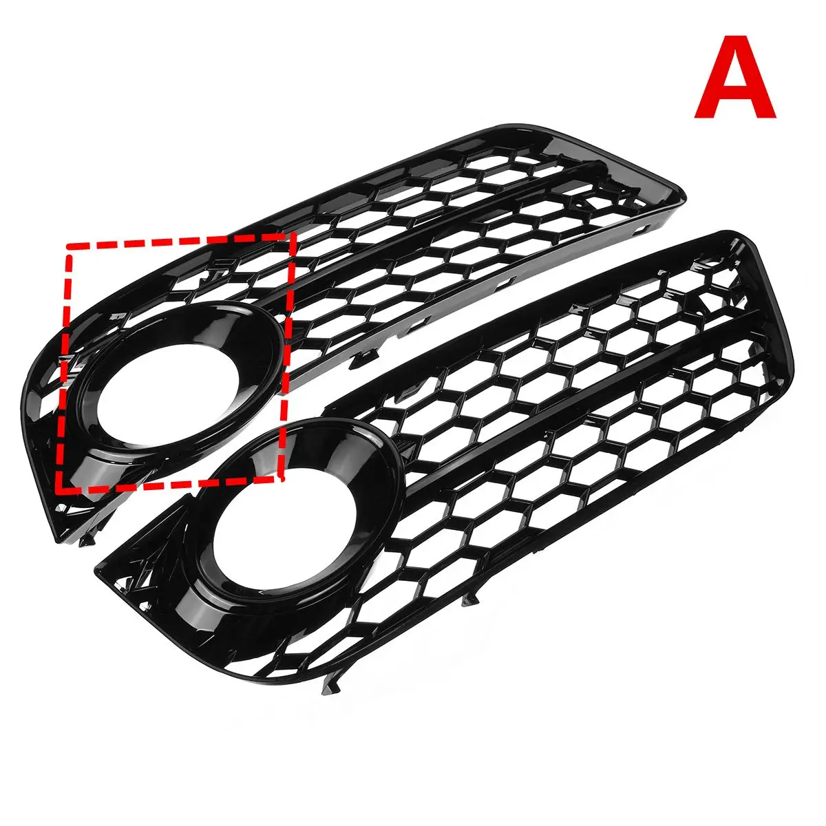 A Pair Car Front Bumper Fog Light Lamp Grille Grill Cover Mesh Honeycomb Hex For Audi A5 Coupe/Sportback 08-11 Cabriolet 10-11