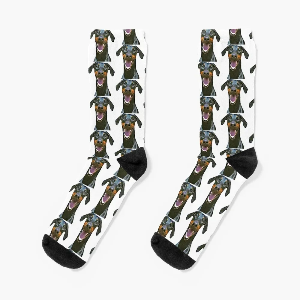 

Doberman Sticker - Natural Ears Socks Lots Soccer Socks Woman Men's