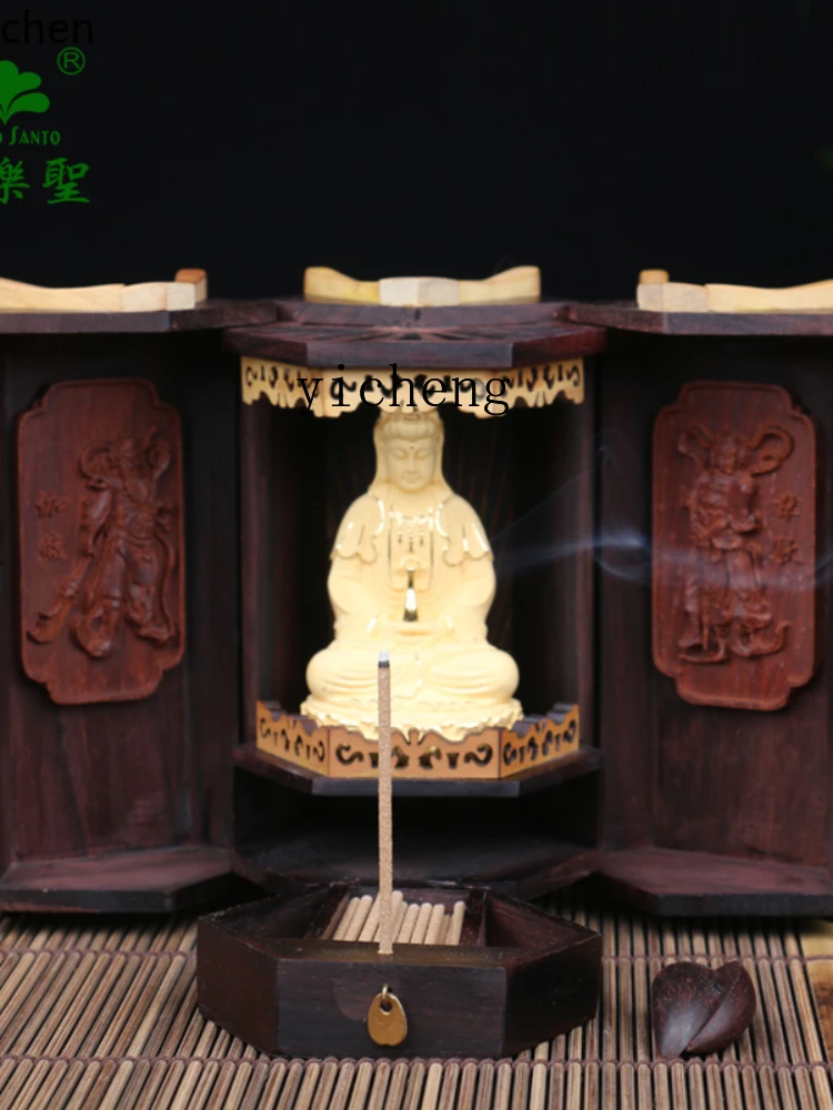 YFY  Drawer with Incense Carry-on Niche for Buddha Guanyin Bodhisattva Buddha Shrine Solid Wood Domestic Buddhist Hall
