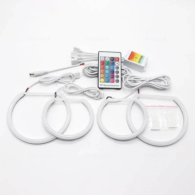 Remote Control Angel Eyes LED Cotton RGB 16-Color Headlight Ring Kit for BMW 3 Series E46 Compact 2001 2002 2003 2004 2005
